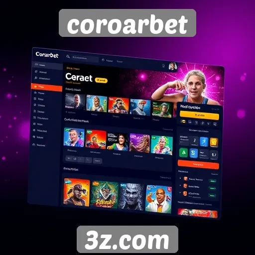 Evolução do design da interface do Coroarbet